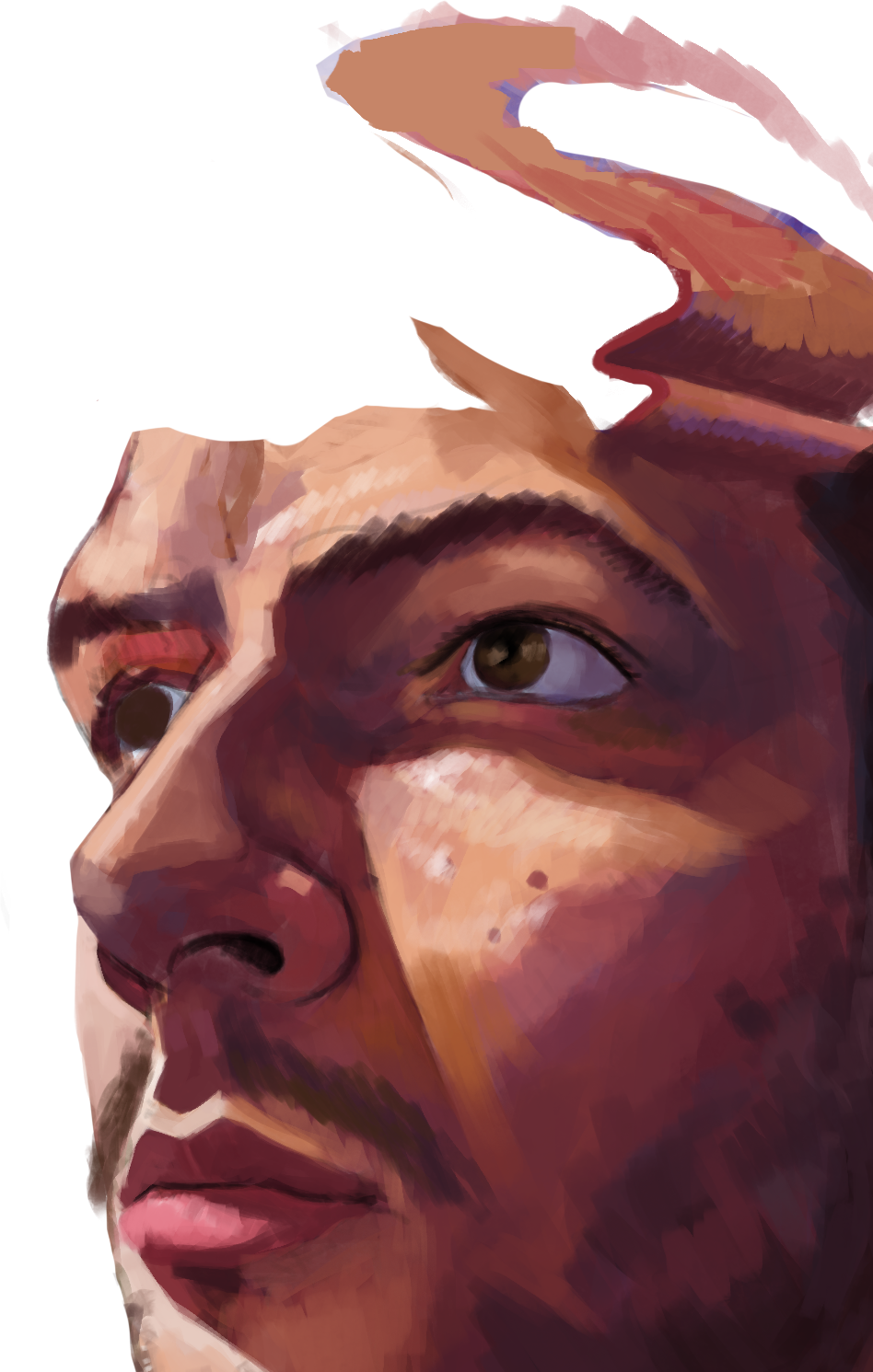 a painting of me (jonah) with my head open